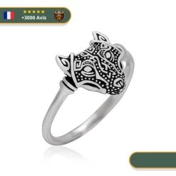 Bague Femme Loup Fenrir | Argent -Viking Soldes Magasin Bague Loup Argent 925