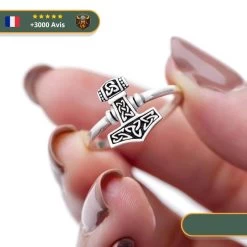 Anneau Viking De Thor | Argent -Viking Soldes Magasin Bague Marteau Thor Argent 925