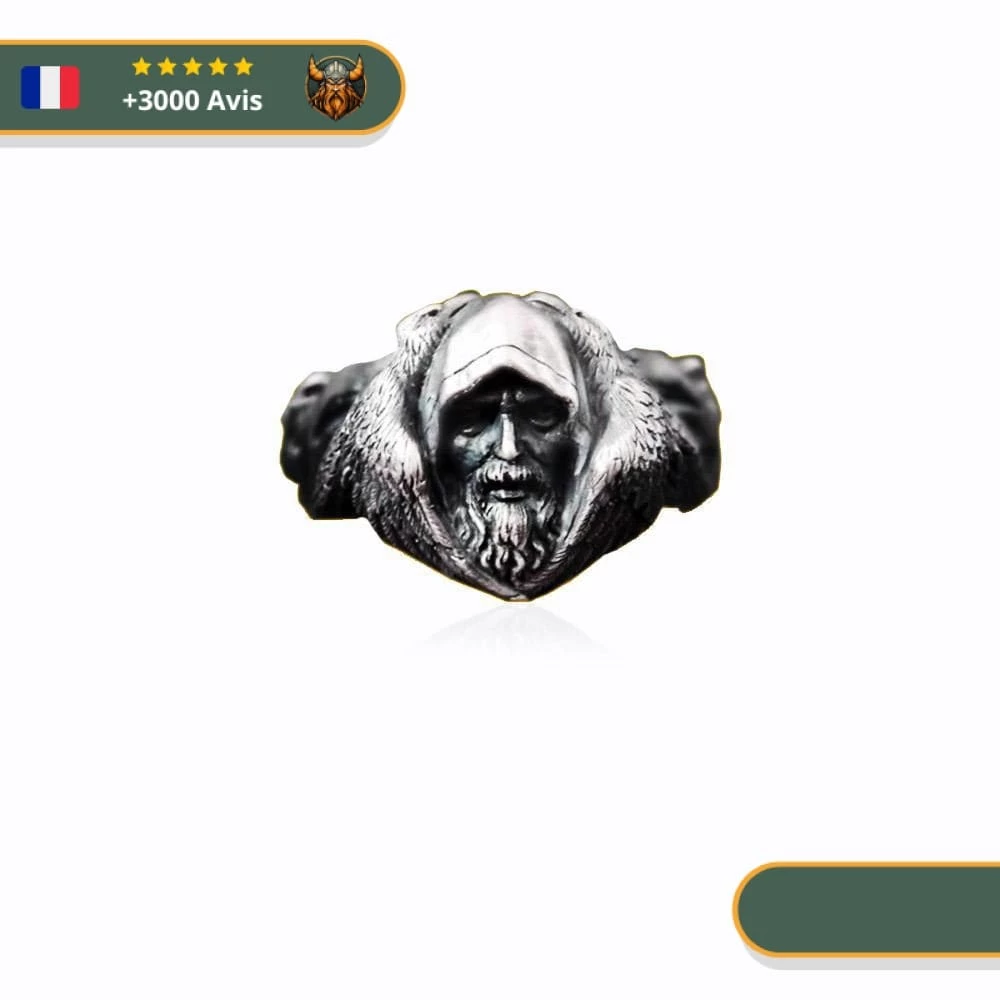 Chevalière Viking Odin | Argent 1 Chevalière Viking Odin | Argent