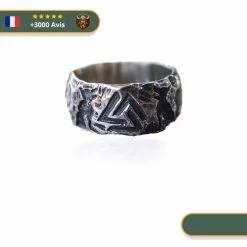 Anneau Viking Valknut Brut | Argent