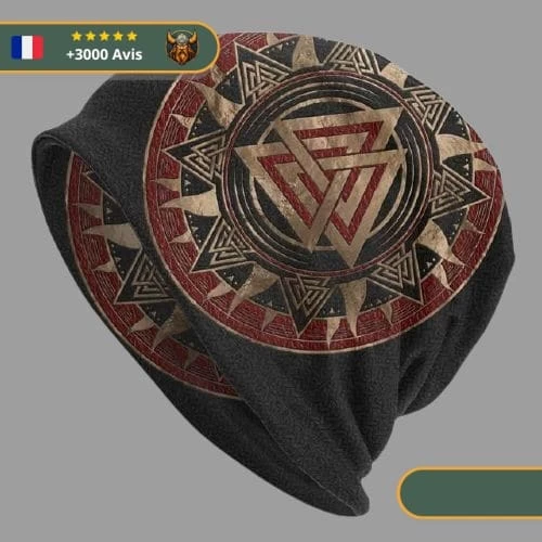 Bonnet Valknut Royal | Noir Et Or 3 Bonnet Valknut Royal | Noir Et Or – Image 3