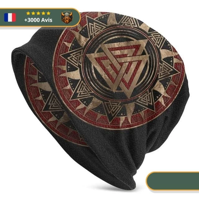 Bonnet Valknut Royal | Noir Et Or 2 Bonnet Valknut Royal | Noir Et Or – Image 2