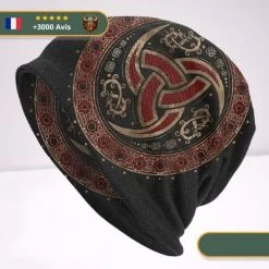 Bonnet Mythologie Royal | Noir Et Or 6 Bonnet Mythologie Royal | Noir Et Or -Viking Soldes Magasin Bonnet en tricot pour hommes et femmes Bonnet Bonnet Vikings Ragnar Lothbrok arbre de avec Triquetra.jpg 640x640 4 removebg preview 600px