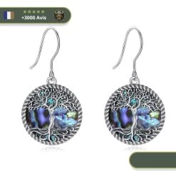 Boucles D'oreilles Arbre De Vie Celtique | Argent