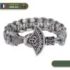 Bracelet Viking Tressé Marteau De Thor | Argent