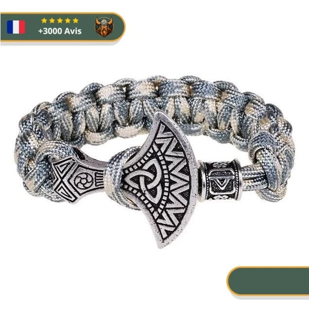 Bracelet Viking Tressé Marteau De Thor | Argent 1 Bracelet Viking Tressé Marteau De Thor | Argent