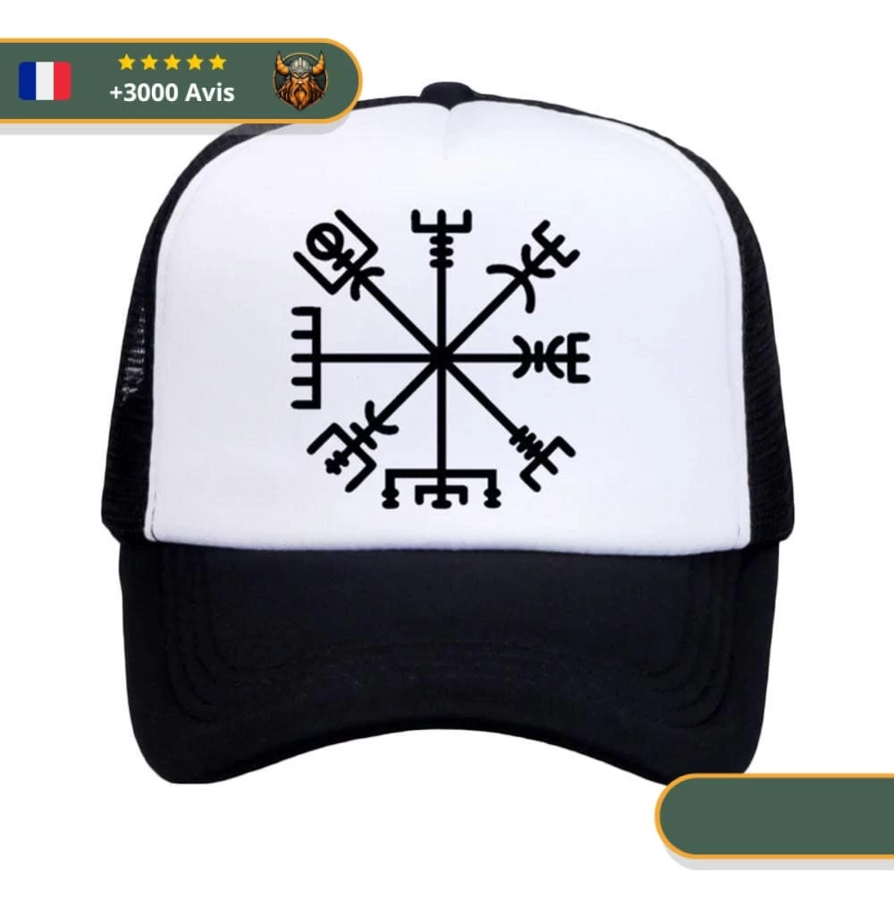 Casquette Boussole Nordique | Noir Et Blanc 1 Casquette Boussole Nordique | Noir Et Blanc