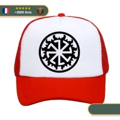 Casquette Croix Viking | Rouge Et Blanc