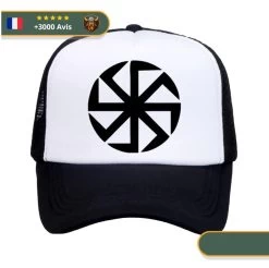 Casquette Croix Viking | Noir Et Blanc