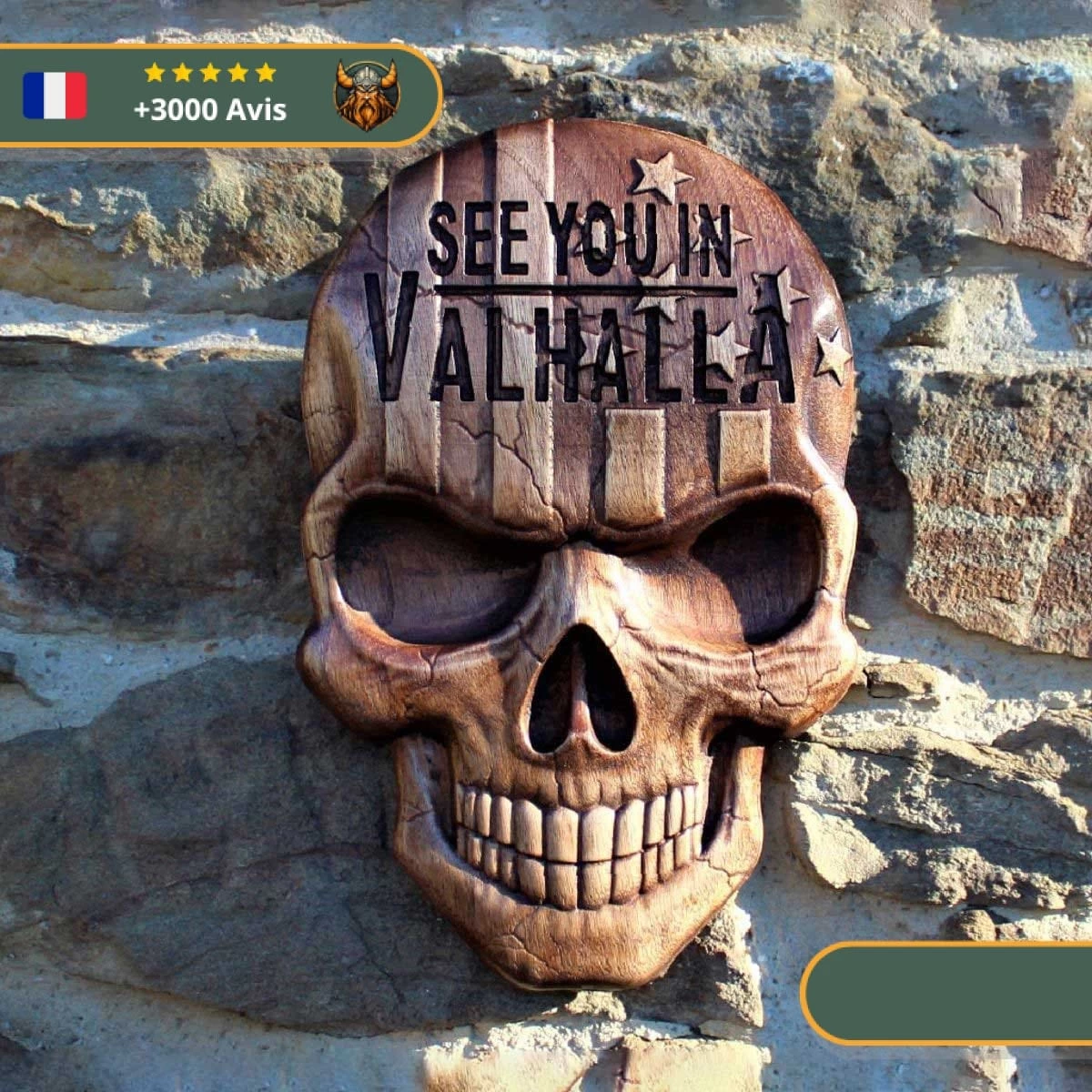 Art Mural Viking Tête De Mort Américaine Valhalla 2 Art Mural Viking Tête De Mort Américaine Valhalla – Image 2