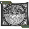 Drapeau Arbre De Vie | Noir Et Gris