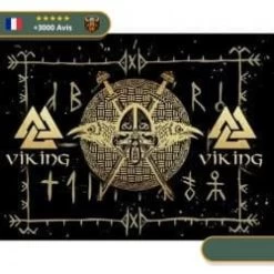 Drapeau Mythologie Viking | Noir Et Or