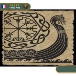 Drapeau Drakkar Viking | Noir Et Marron