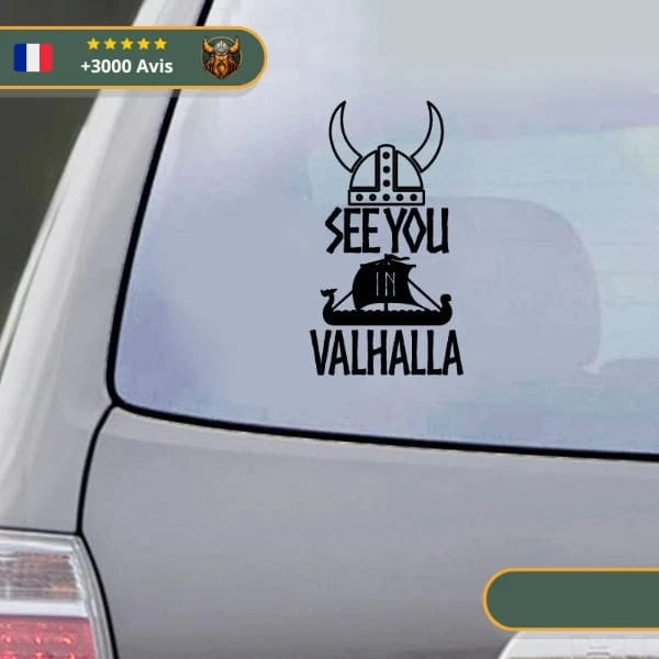 Stickers Valhalla Casque Guerrier | Noir Et Blanc 3 Stickers Valhalla Casque Guerrier | Noir Et Blanc – Image 3