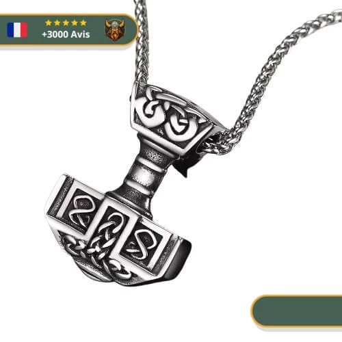 Collier Pendentif Marteau De Thor | Argent 2 Collier Pendentif Marteau De Thor | Argent – Image 2