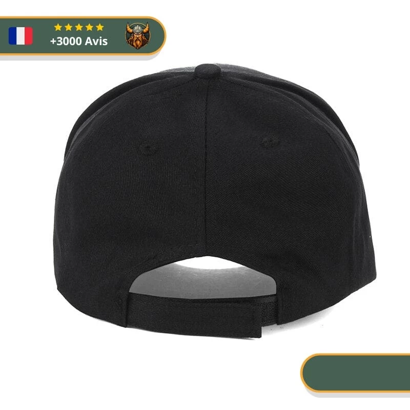 Casquette Viking Loup Nordique | Noir Et Blanc 2 Casquette Viking Loup Nordique | Noir Et Blanc – Image 2