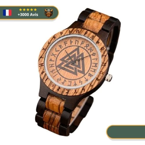 Montre Bois Valknut | Marron 2 Montre Bois Valknut | Marron – Image 2