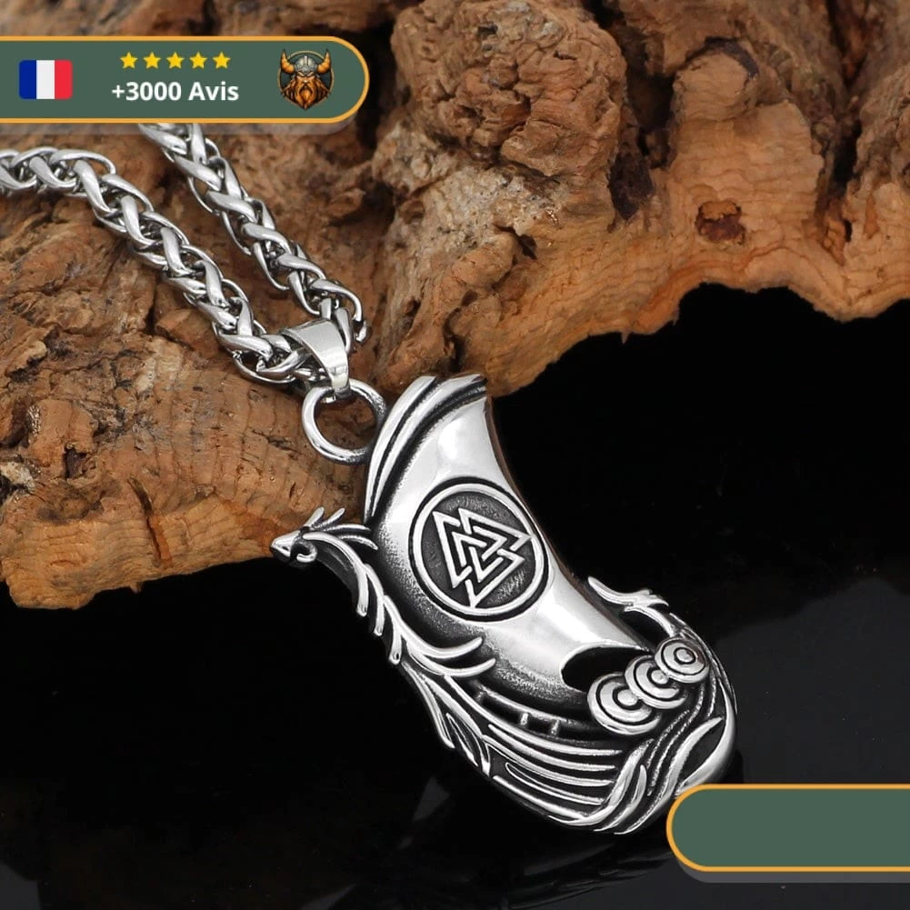 Collier Vaknut Drakkar | Argent 4 Collier Vaknut Drakkar | Argent – Image 4