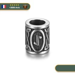 Perle En Acier Rune Eihwaz