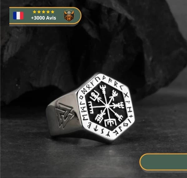 Chevalière Nordique Valknut | Argent 3 Chevalière Nordique Valknut | Argent – Image 3