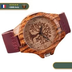 Montre Arbre De Vie Bois Cuir Rouge | Marron -Viking Soldes Magasin H71680548cce54ef7bf661933a649fed1t 600px removebg preview 600px