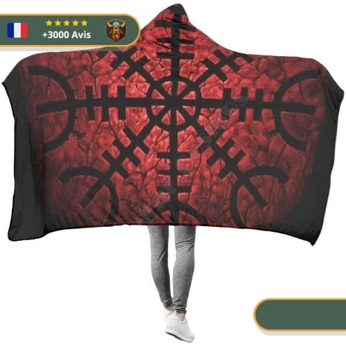Plaid Boussole Viking | Noir Et Rouge 2 Plaid Boussole Viking | Noir Et Rouge – Image 2