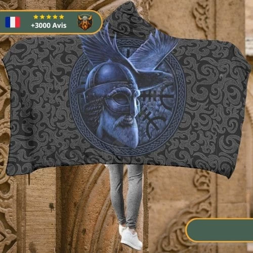 Plaid Guerrier Viking | Noir Et Bleu 3 Plaid Guerrier Viking | Noir Et Bleu – Image 3