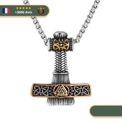 Collier Viking Marteau De Thor Et Runes