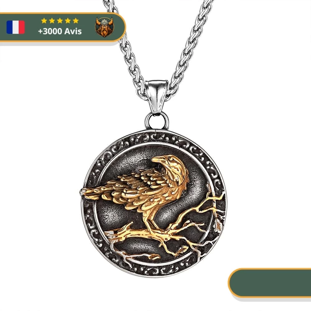 Collier Viking Corbeau Du Dieu Odin 1 Collier Viking Corbeau Du Dieu Odin