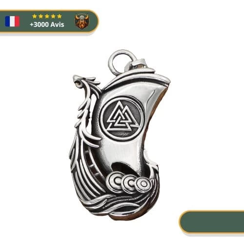 Collier Vaknut Drakkar | Argent 2 Collier Vaknut Drakkar | Argent – Image 2