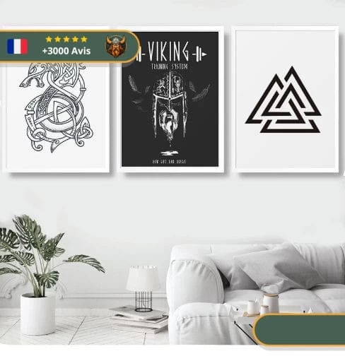 Tableau Guerrier Scandinave | Noir Et Blanc 3 Tableau Guerrier Scandinave | Noir Et Blanc – Image 3