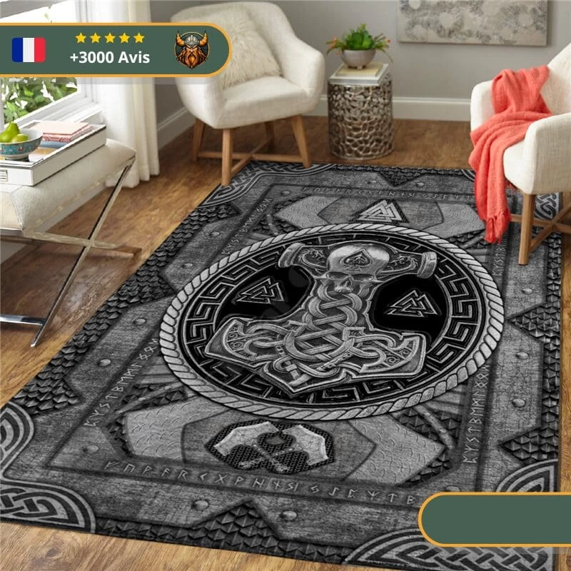 Tapis Marteau De Thor | Noir Et Gris 1 Tapis Marteau De Thor | Noir Et Gris
