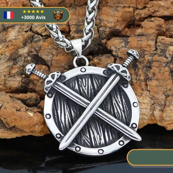 Pendentif Bouclier Viking | Argent 4 Pendentif Bouclier Viking | Argent – Image 4