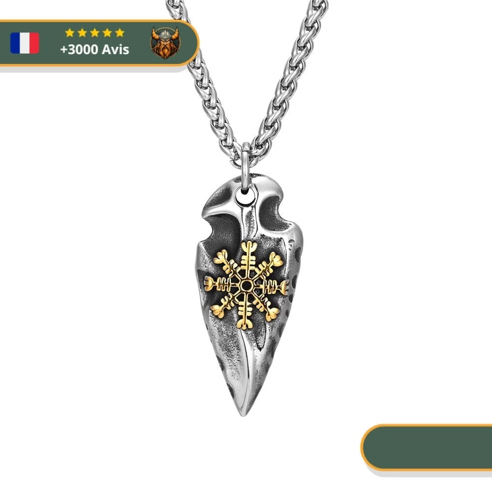 Collier Viking Flèche Et Rune 1 Collier Viking Flèche Et Rune