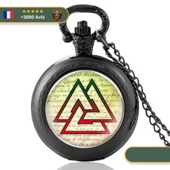 Montre à Gousset Viking Trinité -Viking Soldes Magasin Montre a Gousset Viking Trinite noir fermee