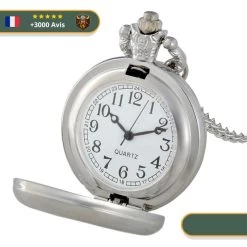 Montre à Gousset Viking Boussole Runique -Viking Soldes Magasin Montre a gousset viking boussole runique argent interieur