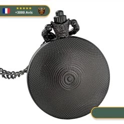 Montre à Gousset Viking Loup Hurlant à La Lune -Viking Soldes Magasin Montre a gousset viking loup hurlant a la lune noire dos