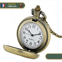 Montre à Gousset Viking Loup Hurlant à La Lune -Viking Soldes Magasin Montre a gousset viking loup hurlant a la lune or interieur