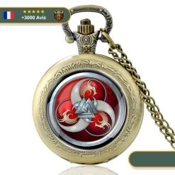 Montre à Gousset Viking Cornes D'Odin -Viking Soldes Magasin Montre gousset or