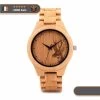 Montre Tête De Cerf Bois | Marron Foncé