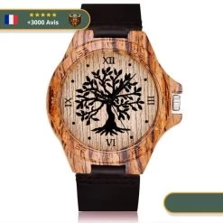 Montre Arbre De Vie Bois | Marron Foncé