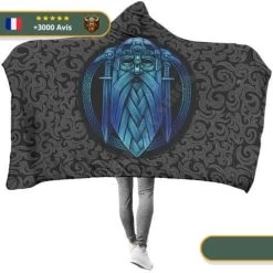 Plaid Guerrier Nordique | Gris Et Bleu