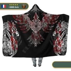 Plaid Viking Mythologie | Noir Et Rouge