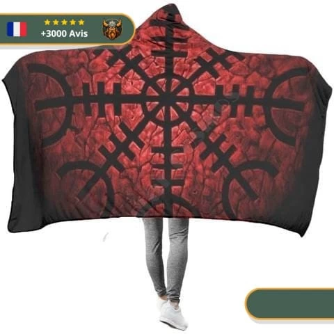 Plaid Boussole Viking | Noir Et Rouge 1 Plaid Boussole Viking | Noir Et Rouge