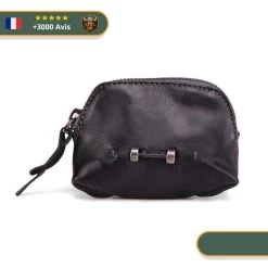 Porte Monnaie Viking <br> Cuir Véritable -Viking Soldes Magasin Porte monnaie Viking Cuir Veritable noir