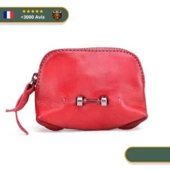 Porte Monnaie Viking <br> Cuir Véritable -Viking Soldes Magasin Porte monnaie Viking Cuir Veritable rouge