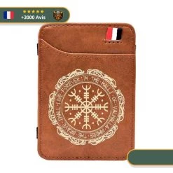 Portefeuille Viking Français - Aegishjalmur -Viking Soldes Magasin Portefeuille Viking Francais Aegishjalmur brun