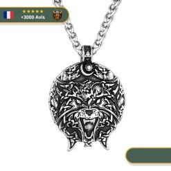 Collier Viking Loup Fenrir Hurlant