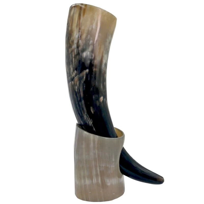 Corne à Boire Viking Avec Socle Blanc 6 Corne à Boire Viking Avec Socle Blanc – Image 6