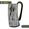 Chope Viking En Corne De Bœuf Blanche Et Noire